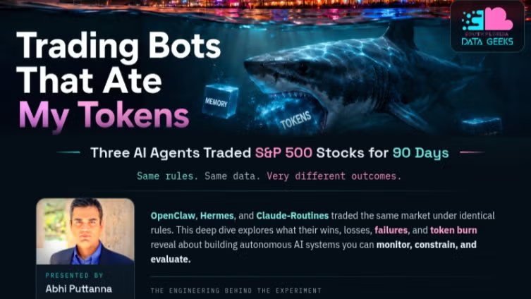 Trading Bots That Ate My Tokens: three AI agents traded S&P 500 stocks for 90 days